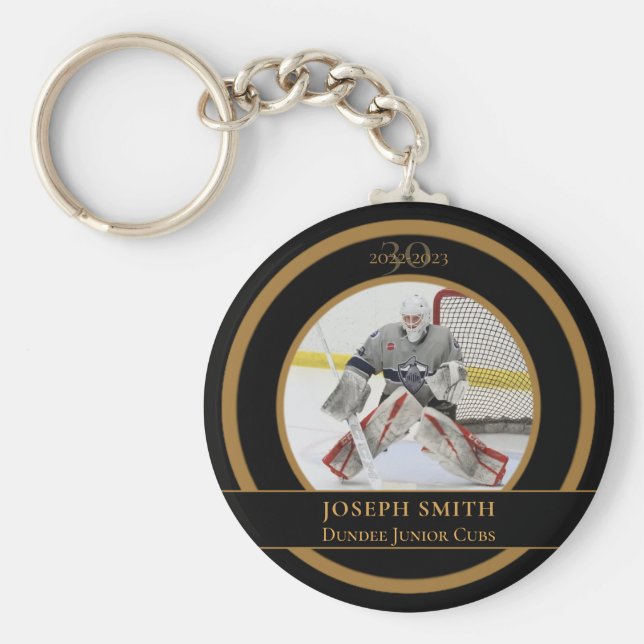 Porte-clés Hockey photographique sur mesure (Devant)