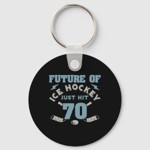 Porte-clés Hockey sur glace 70e anniversaire Joueur futur Puc