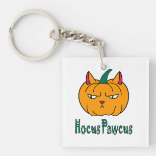 Porte-clés Hocus pawcus Halloween citrouille ginger cat magie