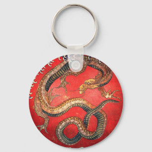 Porte-clés Hokusai Dragon Japanese Vintage Katsushika Hokusai