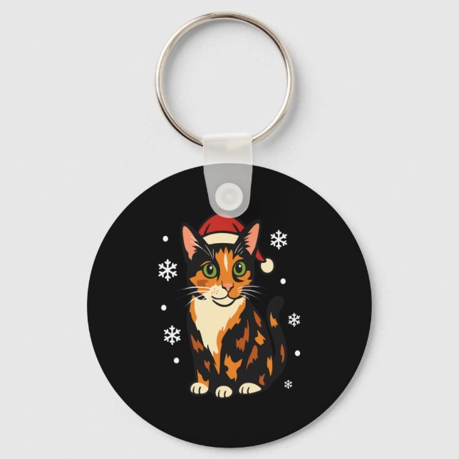 Porte-clés Holiday Kitten Cute Christmas Cat Design Uni Long  (Recto)
