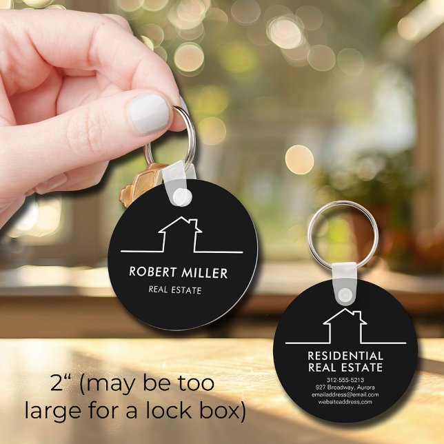 Porte-clés Home Immobilier Realtor Promotion (2" Home Real Estate Realtor Promotional Keychain (may be too large for a lock box))