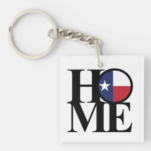 Porte-clés HOME Texas Lone Star Porte - clé petit Carré
