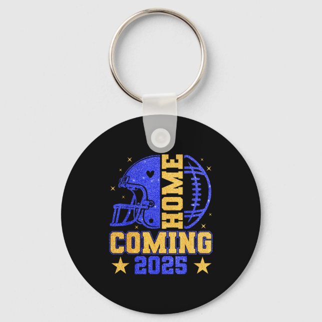 Porte-clés Homecoming 2025 Hoco Football Mama Girl Blue Gold  (Recto)