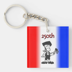Porte-clés Homme colonial portant un drapeau 250e