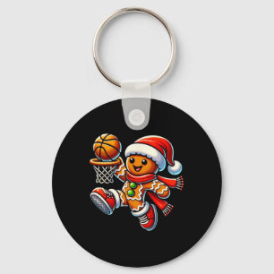 Porte-clés Homme en pain d'épices mignon Jouant au basket-bal