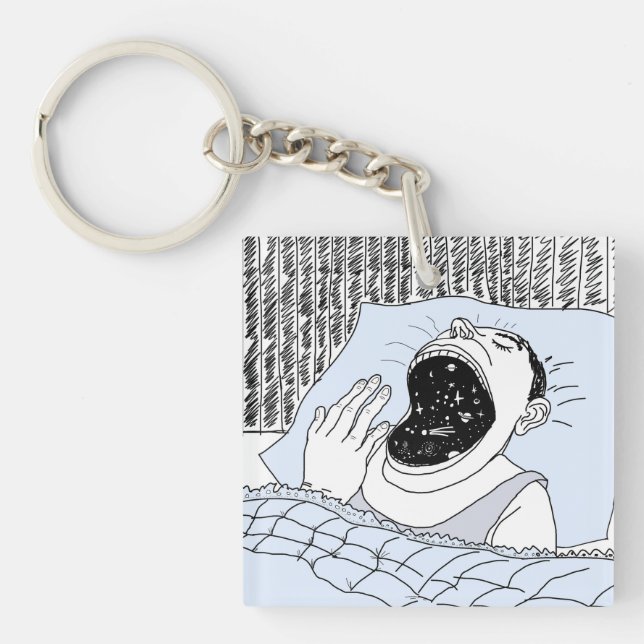 Porte-clés homme et cosmos (Devant)