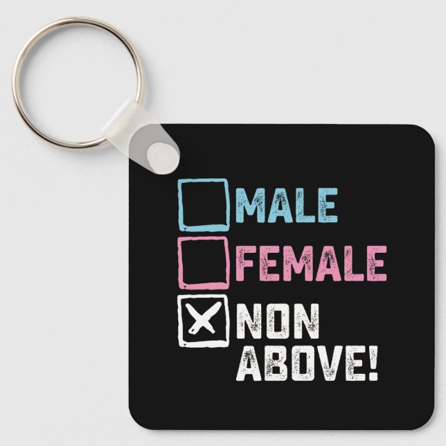 Porte-clés Homme Female Non Ci-Dessus ! Gays transgenres amus (Recto)