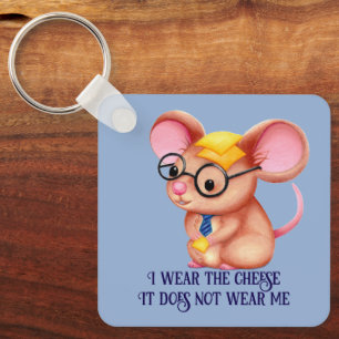 Porte-clés Homme Fromage Poilu Souris Cravate Lunettes Intell