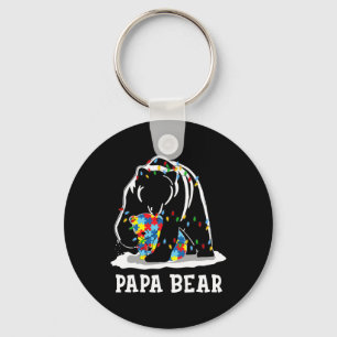 Porte-clés Homme Fun Papa ours Sensibilisation sur l'autisme 