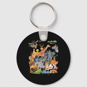 Porte-clés Hommes Femmes Et Enfants Animaux Zoo Day Party Cut