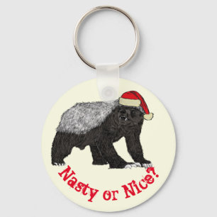 Porte-clés Honey Badger Funny Badass Festive Père Noël Citati