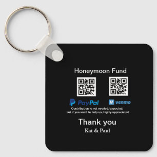 Porte-clés Honeymoon Fund PayPal Venmo QR code Merci