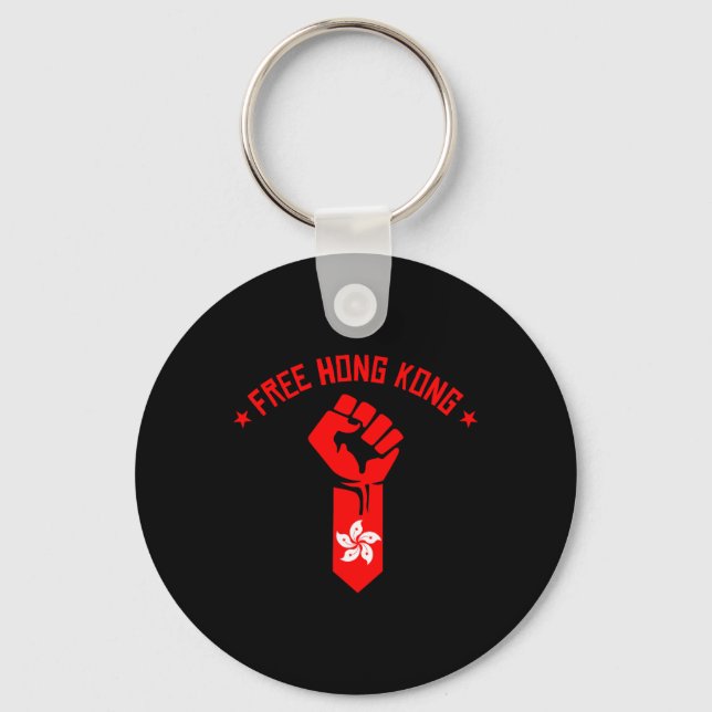 Porte-clés Hong Kong Libre - Résiste Au Drapeau De Hong Kong (Recto)