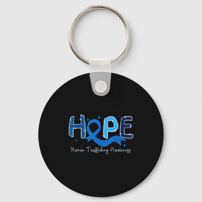 Porte-clés Hope Human Trafficking Awareness Blue Ribbon  (Recto)