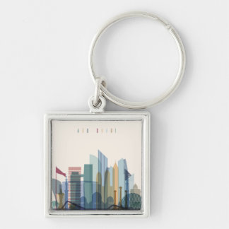 Porte-clés Horizon de ville d'Abu Dhabi, Emirats Arabes Unis
