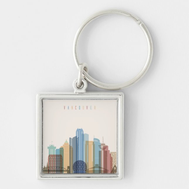 Porte-clés Horizon de ville de Vancouver, Canada | (Devant)