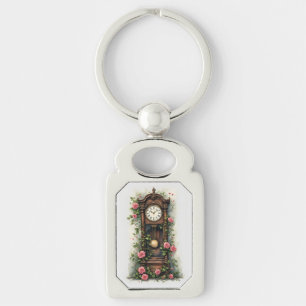 Porte-clés Horloge à pendule Rose Vintage