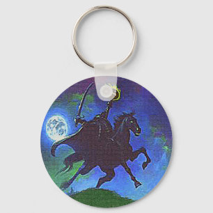 Porte-clés Horseman sans tête dans le feu bleu