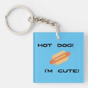 Porte-clés Hot Dog Je suis mignon