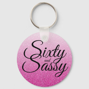 Porte-clés Hot Pink Parties scintillant Ombre 60 et Sassy 60e