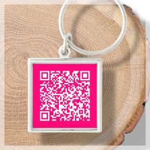 Porte-clés Hot Pink   Porte - clé de code QR à analyse person