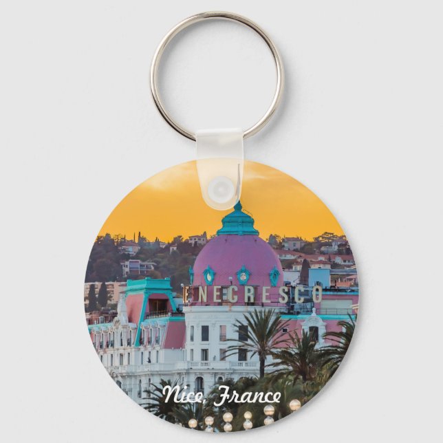 Porte-clés Hôtel de luxe célèbre Hotel Negresco à Nice France (Recto)