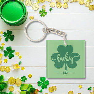 Porte-clés Housse vert Lucky Clover St Patrick Jour ronde