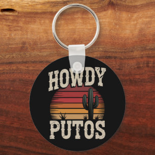 Porte-clés Howdy Putos Funny Cactus Retro Vintage