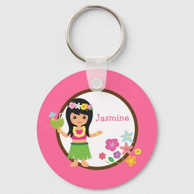 Porte-clés Hula Girl Luau Fête Thématique Faveurs (Recto)