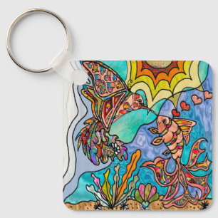Porte-clés Hummingbird Goldfish Reflection Imaginaire Art