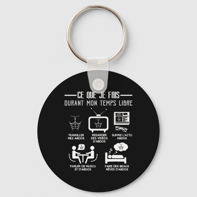 Porte-clés Humour Abs Bodybuilding Temps libre Travail 6 pack (Recto)