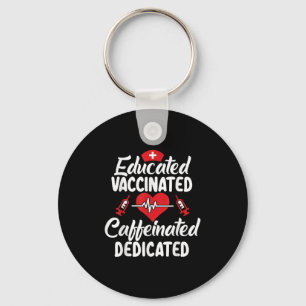 Porte-clés Humour amusant vacciné Citation graphique Nu vacci