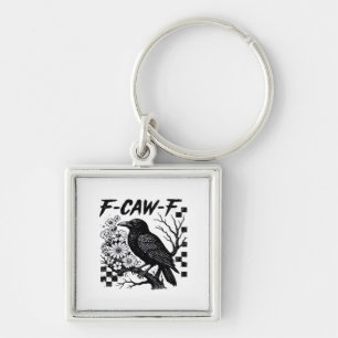Porte-clés Humour drôle Corbeau Gothique F-Caw-F Essentiel