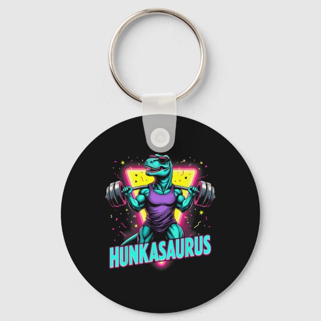 Porte-clés Hunkasaurus Poids Bodybuilding Gym entraînement (Recto)
