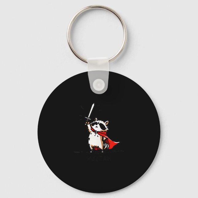 Porte-clés Huzzah Raccoon Knight Funny Sword (Recto)