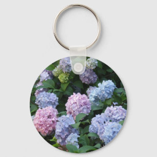 Porte-clés Hydrangée bleue et violette
