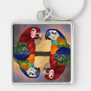 PORTE-CLÉS HYPER PARROTS /RED AND BLUE ARA