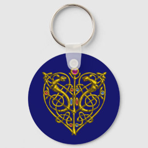PORTE-CLÉS HYPER VALENTINE/ GOLD CELTIC KNOT HEART