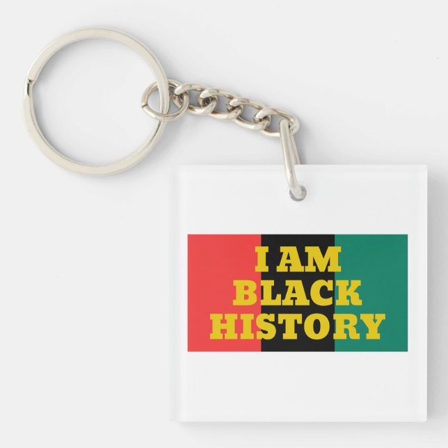 Porte-clés I Am Black History in Gold Font (Devant)