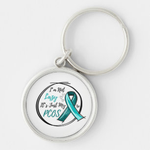 Porte-clés I Am Not Lazy It's Just My PCOS Teal Ribbon 2