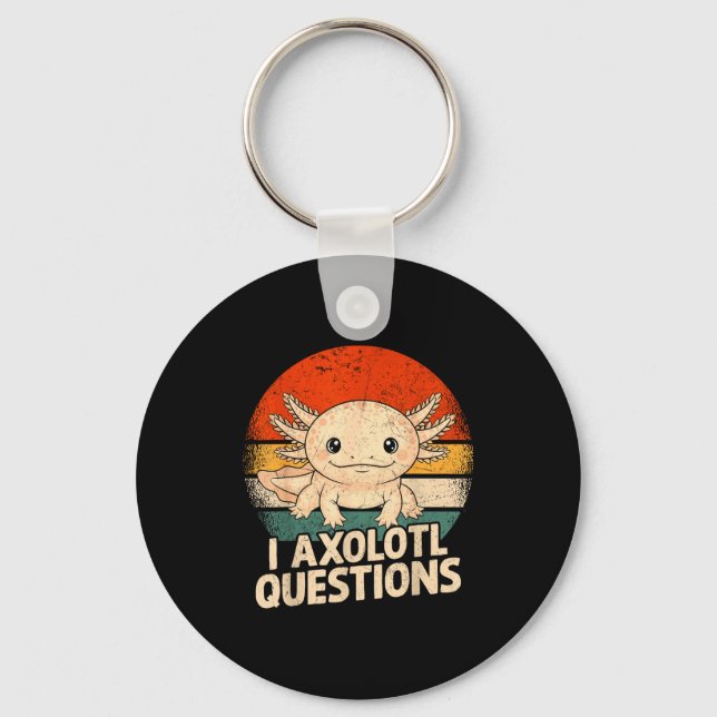 Porte-clés I Axolotl Questions Shirt Adults Youth Kids Retro  (Recto)