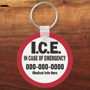Porte-clés I.C.E. En Coque de médecine d'urgence