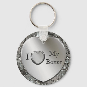 Porte-clés I coeur mon porte - clé de coeur de boxeur