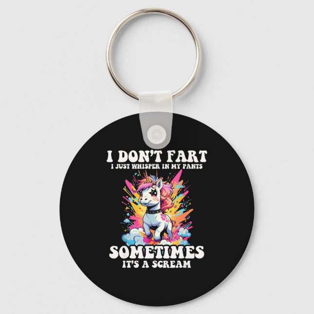 Porte-clés I Don't Fart I Whisper In My Pants - Funny Unicorn (Recto)