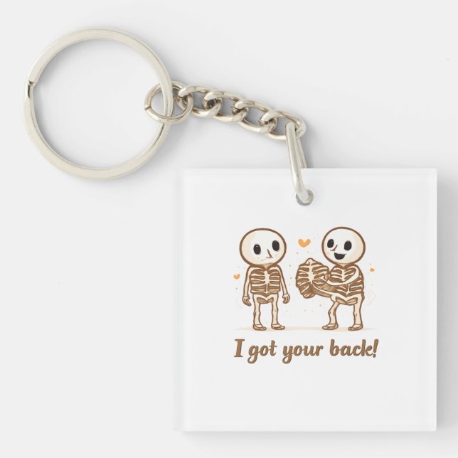 Porte-clés I Got Your Back Cute Skeleton Halloween Quote (Devant)
