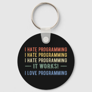 Porte-clés I Hate Programmation - Drôle Programmeur I