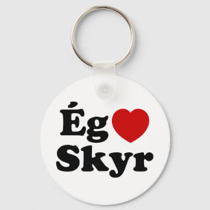 Porte-clés I Heart (Love) Skyr [Ég Elska Skyr] Islandais