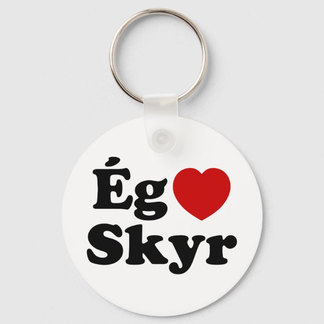 Porte-clés I Heart (Love) Skyr [Ég Elska Skyr] Islandais (Recto)