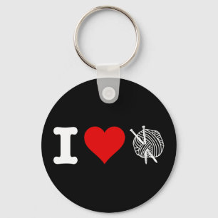 Porte-clés I Heart Love Tricot